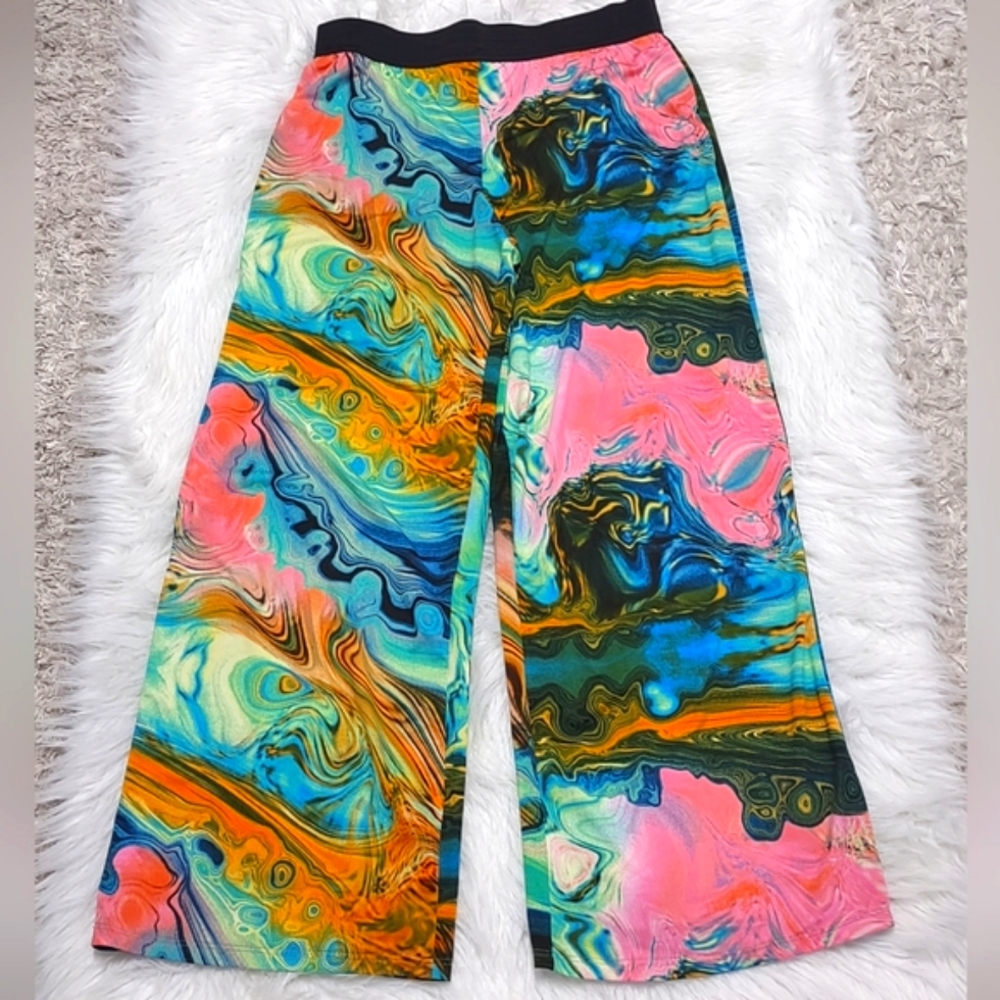 Paniz Tie Dye Pull-On Stretch Waistband Wide Leg Pants